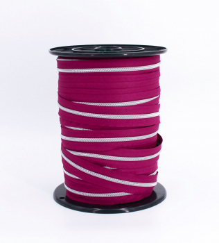 Endlosreißverschluss metallisiert beere/ silber (1m)